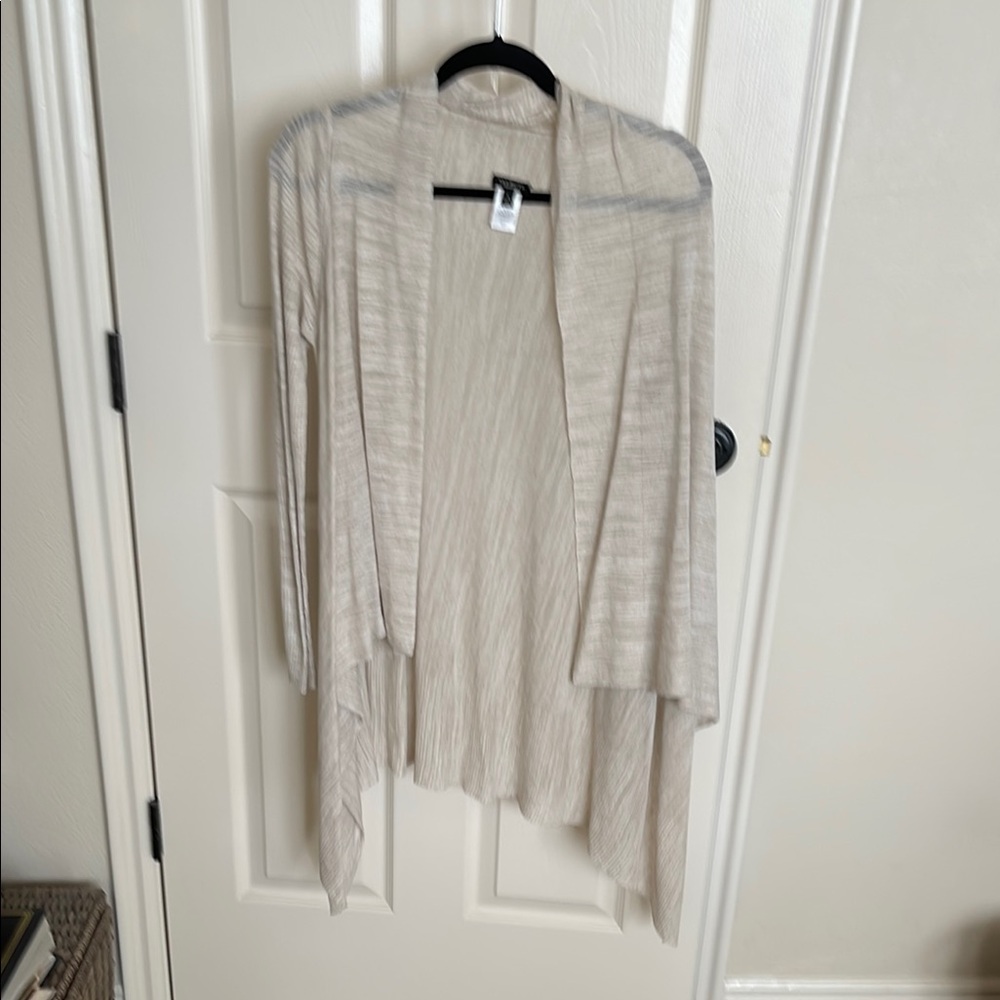 Elegant Beige Women's Oatmeal Colored Open Cardigan